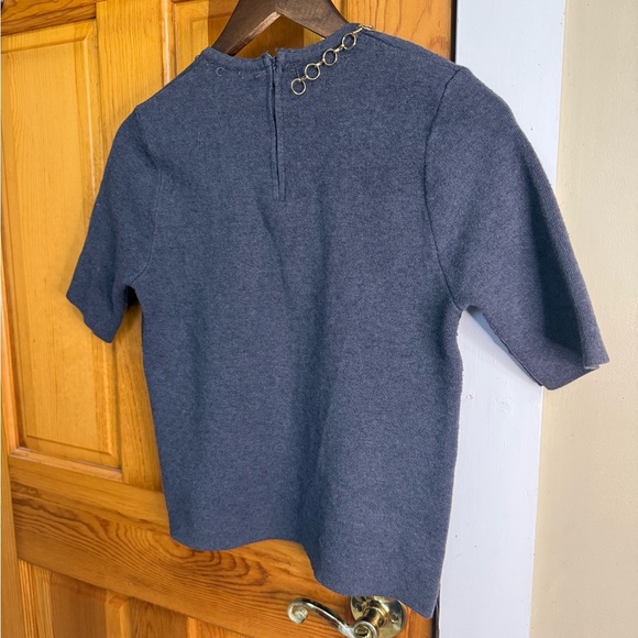 Zara Charcoal Top with Chain Accent - Picture 7 of 9